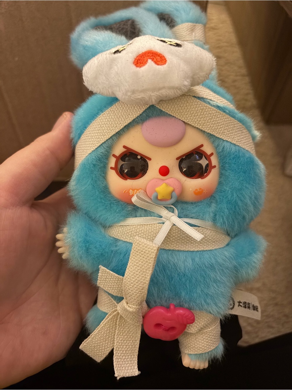 Blue Plush Baby Doll with Pacifier -
